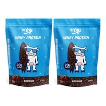 Kit 2 Whey Protein Concentrado Refil Brownie 900G Proteina