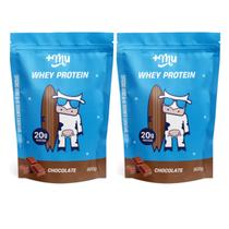Kit 2 whey protein concentrado refil chocolate 20g proteina
