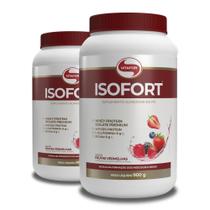 Kit 2 Whey Protein Isofort Vitafor 900G Frutas Vermelhas