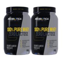 Kit 2 Whey Protein Zero Lactose 100% Pure 900g - Probiotica