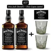 Kit 2 Whiskey Jack Daniel's 1.000ml com 2 Copos de Vidro de 250ml para Whisky - Jack Daniels