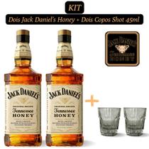 Kit 2 Whiskey Jack Daniel's Honey 1.000ml com 2 Copos de Vidro Shot de 45ml - Jack Daniels