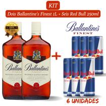 Kit 2 Whisky Balantine's Finest 1.000ml com 6 unidades de Energético RedBull de 250ml