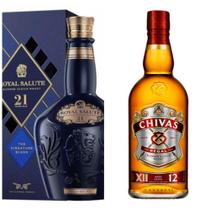 Kit 2 Whisky Escocês Salute 21 anos 700ml + Chivas 12 anos 1 litro - Marca