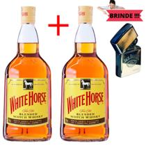 KIT 2 Whisky White Horse 700ml Originais acompanha 1 Isqueiro retrô