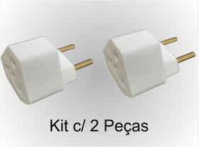 Kit 2 x Adaptador para Tomada 20A Branco