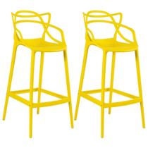 Kit - 2 x banquetas altas Masters Allegra - Amarelo Kit - 2 x banquetas altas Masters Allegra - Amarelo