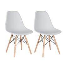 KIT - 2 x cadeiras Charles Eames Eiffel DSW - Base de madeira clara