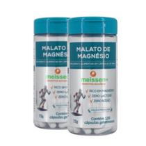 Kit 2 X Malato De Magnésio 500mg Meissen 120 Cápsulas Cada Kit 2 X Malato De Magnésio 500mg Meissen 120 Cápsulas Cada
