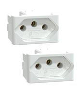 Kit 2 x Módulo Tomada 20A S401110 Fosco Lunare Up Schneider