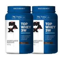 Kit 2 X Whey Protein 3W 900g Top Whey Max Titanium Mais Performance