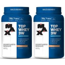 Kit 2 X Whey Protein 3W 900g Top Whey Max Titanium Mais Performance