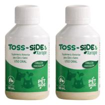 Kit 2 Xarope P/ Tosse Seca Cachorro Gato Tossi-side 90ml Sabor Mel