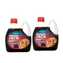 Kit 2 xaropes de maple syrup hungry jack original 710ml ideal para panquecas e waffles