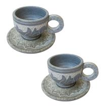 Kit 2 Xicara 150 ml Pedra Sabão Artesanato Mineiro Rústico