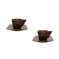 Kit 2 Xícara E Pires 50Ml Fibra Coco Green Kit 2 Xícara E Pires 50Ml Fibra Coco Green