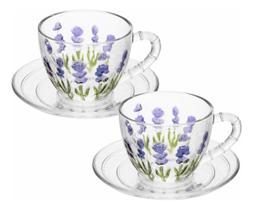 Kit 2 Xicaras 80ml Lyor Lavanda Cristal Hand Painting Kit 2 Xicaras 80ml Lyor Lavanda Cristal Hand Painting
