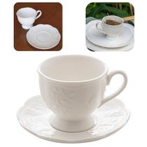 Kit 2 Xicaras Com Pires Café Chá Porcelana 100ml New Bone