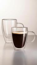 Kit 2 Xícaras Dupla Parede Vidro 350ml Café Kit 2 Xícaras Dupla Parede Vidro 350ml Café