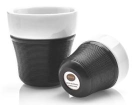 Kit 2 xícaras porcelana com isolamento térmico 50ml - Pressca