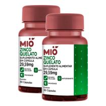 Kit 2 Zinco Quelato 29,59mg Mió 30 Cápsulas