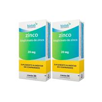 Kit 2 Zinco Quelato Bisglicinato 20mg 30 Comprimidos Biolab