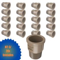 Kit 20 Adaptador Curto Soldável Roscável PVC Marrom Água Fria De 1 1/2" Polegadas 50 mm Fortlev