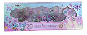 Kit 20 Adesivo De Unha Infantil + Folha De Diamantes C/ Lixa