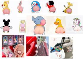 Kit 20 Adesivos Bundinha 3D Squishy AntiImpacto 10 Pares