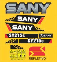 Kit 20 Adesivos Compatível Escavadeira Sany SY215C