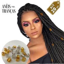 Kit 20 Anéis Para Tranças Box Braids e Dreads Acessórios Para Cabelo