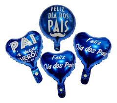 Kit 20 Balão Metalizado Dia Dos Pais Sortido Azul Balão Pais Kit 20 Balão Metalizado Dia Dos Pais Sortido Azul Balão Pais