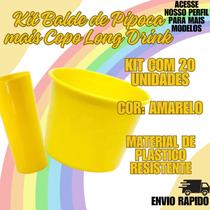 Kit 20 Balde Pipoca Copo Amarelo Cinema Decoraçao Diversão