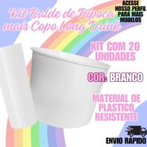 Kit 20 Balde Pipoca Copo Branco Cinema Decoraçao Diversão Kit 20 Balde Pipoca Copo Branco Cinema Decoraçao Diversão