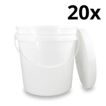 Kit 20 Baldes Plástico 3,6L Atóxico com Tampa Hermética e Alça para Armazenamento Alimentos Bebidas Kit 20 Baldes Plástico 3,6L Atóxico com Tampa Hermética e Alça para Armazenamento Alimentos Bebidas
