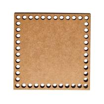 Kit 20 Base Quadrada 10x10 cm MDF para Cesto Crochê Fio de Malha