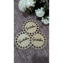 Kit 20 Bases Redonda Nome Diversos 8 cm MDF para Cesto Crochê Fio de Malha