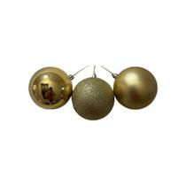 Kit 20 Bolas 8 Cm Dourada Enfeite Luxo Decorativa Natal