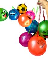 Kit 20 Bolas De Vinil Cordão Mola Inflável Sortidos colorida Kit 20 Bolas De Vinil Cordão Mola Inflável Sortidos colorida
