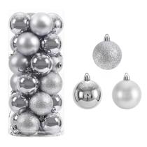 Kit 20 Bolas Enfeite De Natal Decoração Natalina Misto 8cm