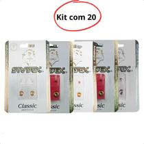 Kit 20 Brincos Studex Farmácia Infantil Adulto Aço Cirurgico