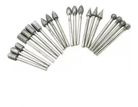 Kit 20 Brocas Fresas Diamantadas Vidro Mini Retifica Dremel