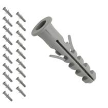 Kit 20 Bucha 5MM Plastico Com Anel Fixação Prateleiras Moveis Armarios Suporte Para Parede Concreto