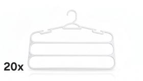 Kit 20 Cabide Branco para Calças 3 Divisórias Reforçado