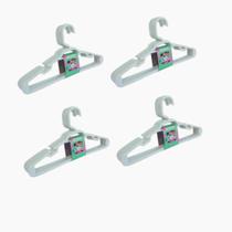 Kit 20 Cabide Infantil Bebe Branco Plastico Reforçado 28x14cm Trioplast