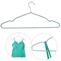 Kit 20 Cabide Ultra Fino 3,6mm Slim Cava Para Alça Adulto Loja Roupa Armário Metal Revestido Verde - Universal Vendas