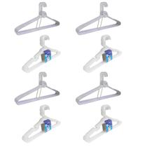 Kit 20 Cabides Adulto + 20 Cabides Infantil Transparente Kit 20 Cabides Adulto + 20 Cabides Infantil Transparente