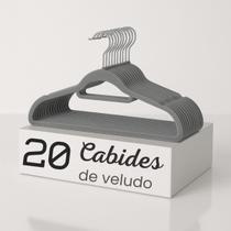 Kit 20 Cabides Adulto Veludo para Roupas Antideslizante Giratório