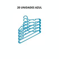 Kit 20 Cabides Azul Rosa Infantil Plástico Roupas Bebê Criança