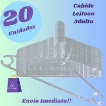 Kit 20 Cabides De Acrílico Leitoso Translúcido Adulto Reforçado